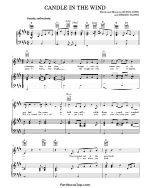 Candle In The Wind Partitura Elton John Partituras Top