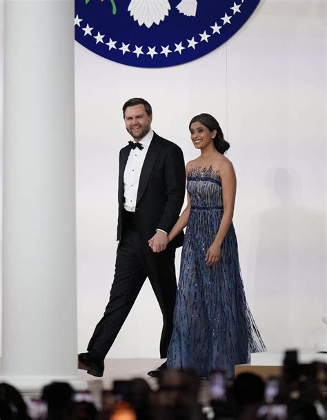 Usha Vance Wears Blue Evening Dress For 2025 Inaugural Balls With JD Vance