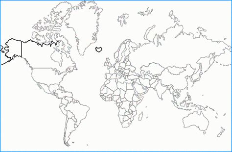 Printable Blank World Map With Countries Capitals Images