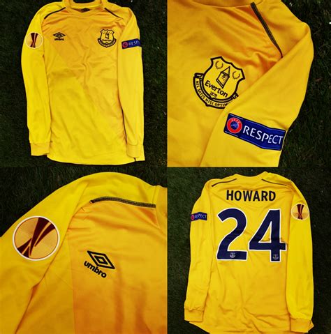 Tim Howard European Away V Lille 2014 15 Everton Match Worn Shirts