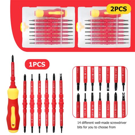 12x Insulated Screwdriver 7 In 1 Electrician Screwdriver Screwdriver