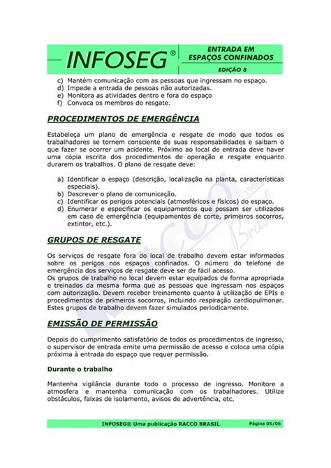 Espaço Confinado NR 33 entrada espaço confinado PDF