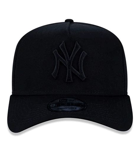 Boné New Era 9forty New York Yankees A Frame Preto Snapback Aba Curva