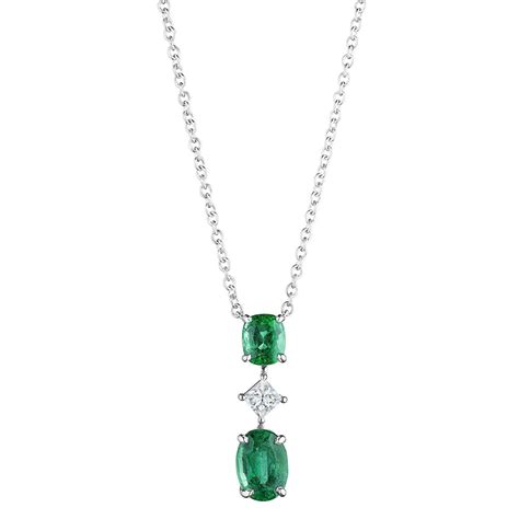 Green Emerald & Diamond Pendant – SES Creations