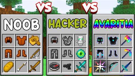 Itens De Noob Vs Itens De Hacker Vs Itens Avaritia No Minecraft Youtube