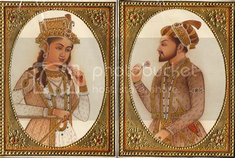 Emperor Shah Jahan Empress Mumtaz Mahal Rare Mughal Miniature Art Royal ...