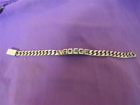 Bracelet Gourmette Argent Massif Nadege Poin Ons Ancien Eur