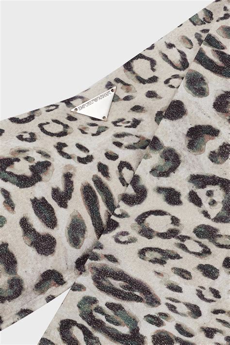 Emporio Armani Leopar Desenli Boyundan Ba Lamal Kar Labilir Dolgulu Bayan Bikini R