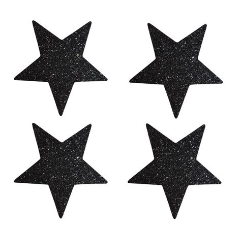 Sticker Stern Glitzer 24 Stk Schwarz Star Stickers Glitter Stars