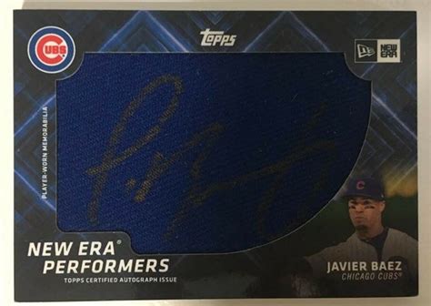 Javier Baez Chicago Cubs 2018 Toppsnew Era Autographedrelic Card