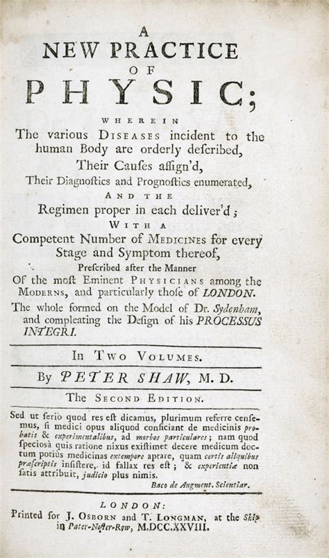 Bonhams : SHAW (PETER) A new practice of physic wherein the various ...