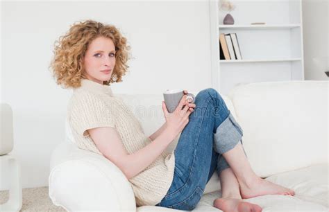 Charming Blonde Female Enjoying Stock Photo Image Of Face Business