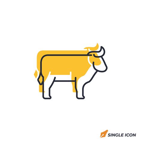 Beef Icon Illustration Beef Symbol Isolated On White Background