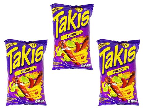 Buy Takis Fuego Hot Chili Pepper Lime Flavored Corn Snacks 9 9 Oz Pack Of 3 Online At
