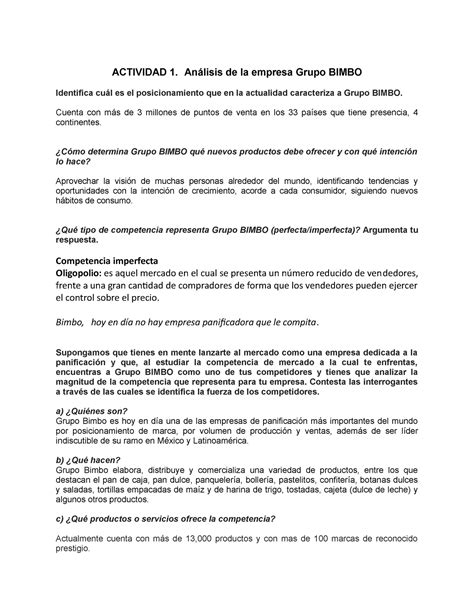 Actividad 1. Análisis de la empresa Grupo Bimbo - copia - ACTIVIDAD 1