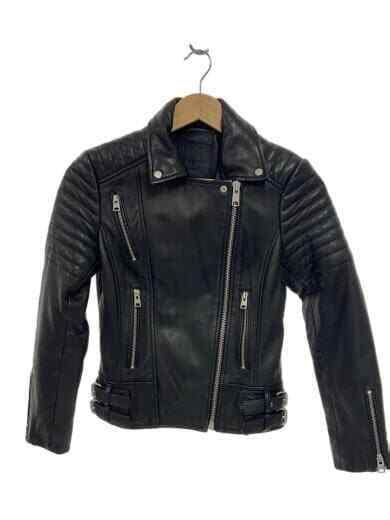 Allsaints Double Riders Jacket Sheep Leather Blk P Gem