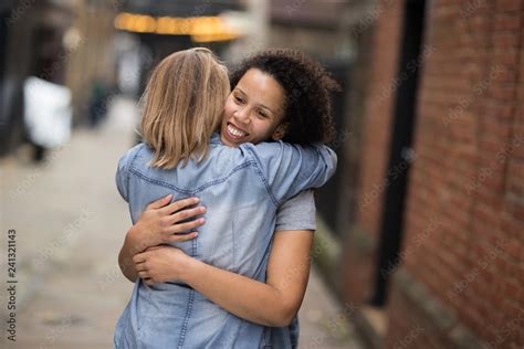 Lesbian Couple Hugging Each Other Stock Photo Adobe Stock