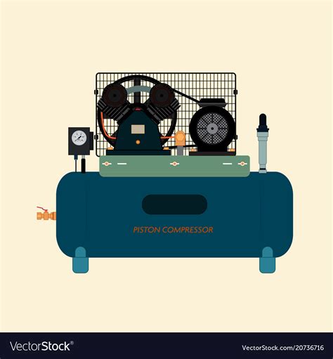 Reciprocating Piston Air Compressor Royalty Free Vector