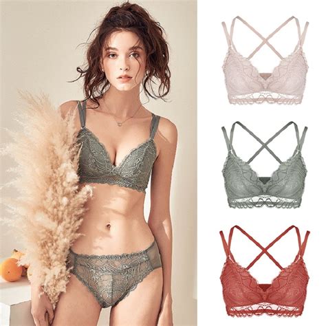 Gm Custom Embroidered Lace Bras Set Panties Sexy Underwear Lingerie