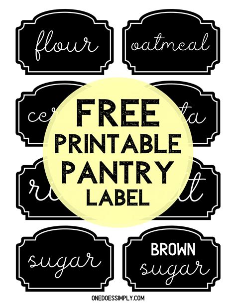 Printable Pantry Labels