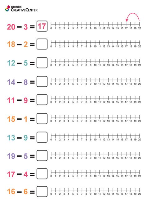 Free Printable Subtraction to 20 | Creative Center