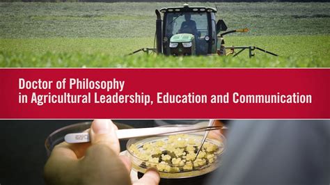 Doctor Of Philosophy In Agricultural Leadership Education And