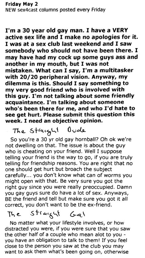 Sex Tycoon Sex Cast Agony Aunt Column Friday May See But Dont Dob Timalderman