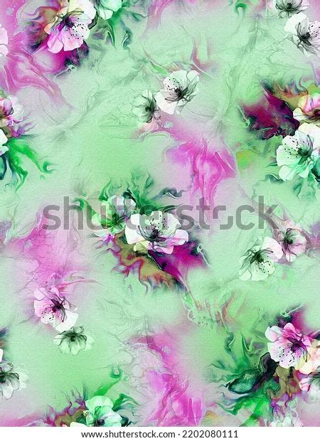 Seamless Patterns Consists Watercolors Poppies Cornflowers Stock