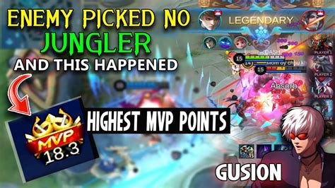 Highest MVP Points In Mobile Legend S History Gusion Mythic Road