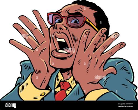The Man Screams In Horror Covering His Face With His Hands Unexpected