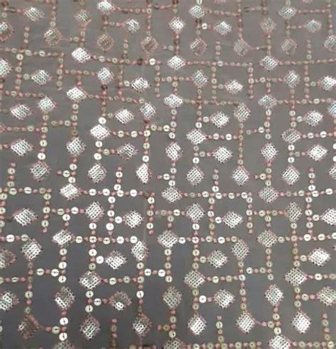 44 Embroidered Square Sequins Fabric At ₹ 428meter In Surat Id