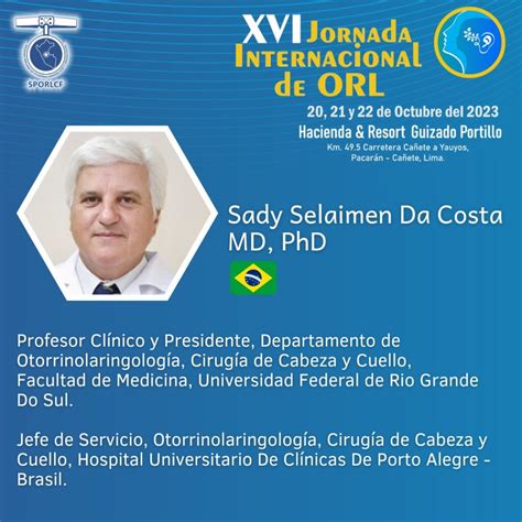 Professor Do PPG Participa Da XVI Jornada Internacional De ORL