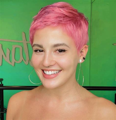 Hair Color Pink Short Hair Super Short Hair Short Hair Pixie Cuts