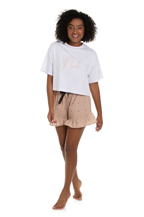 Pijama Curto Chaluá Nude Poás