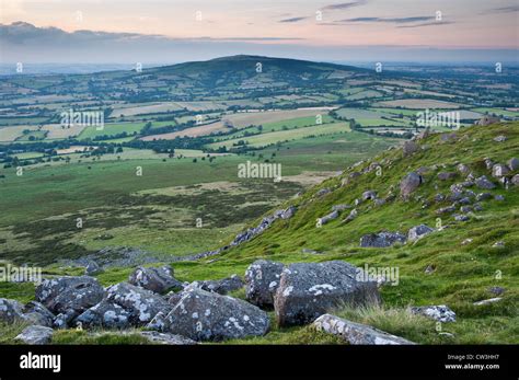 Brown Clee From Clee Hill Shropshire Stockfoto Lizenzfreies Bild