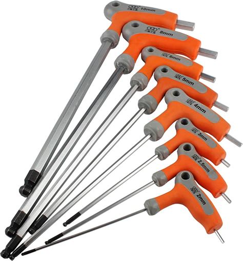 Allen Key Hex Metric Wrench T Handle With Ball End Cr V 2 10mm Nljbs 01
