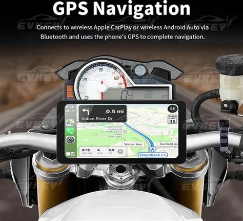 Evkey Inch Draagbare Motorfietsen Draadloze Carplay Android Auto