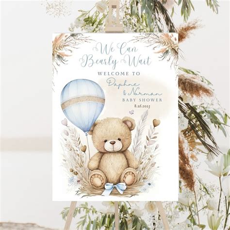 Buy Hot Air Balloon Baby Shower Sign Teddy Bear Online In India Etsy India
