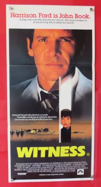 Witness Original Aus Daybill Cinema Film Movie Poster Harrison