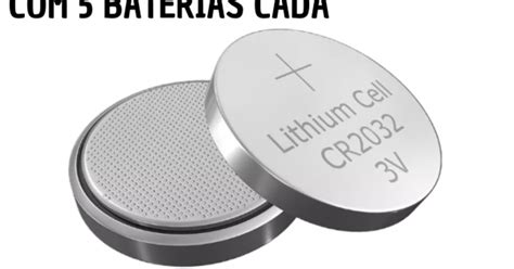 Kit 10 cartelas 05 Baterias de Pilha Lithium Cr 2032 3v Botão Moeda