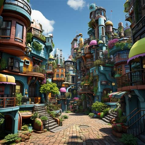 Premium Photo Stylized Biopunk City