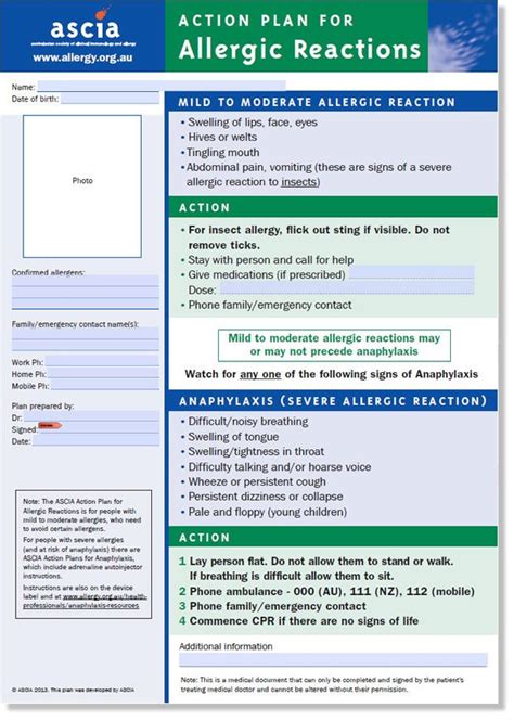 Food Allergy Management And Prevention Plan