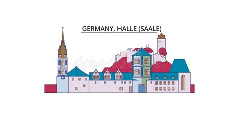 Germany Halle Saale Tourism Landmarks Vector City Travel