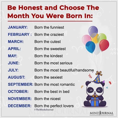 Be Honest And Choose The Month You Were Born In Its My Birthday Month