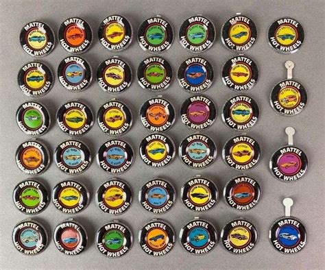 Group Of 30 Hot Wheels Metal Red Line Collectors Buttons Matthew Bullock Auctioneers