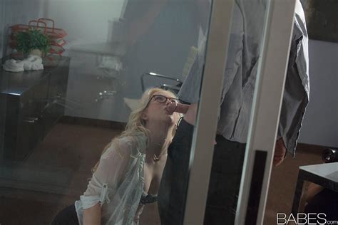 Bespectacled Blonde Babe Samantha Rone Makes A Dick Cum On Her Tits Porn Pictures XXX Photos