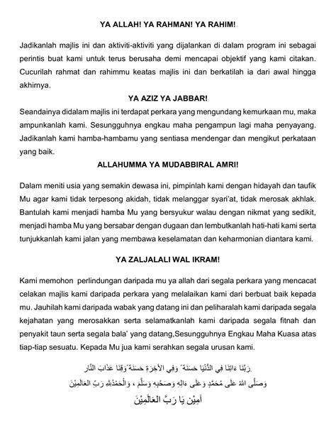Doa Pembuka Majlis 6