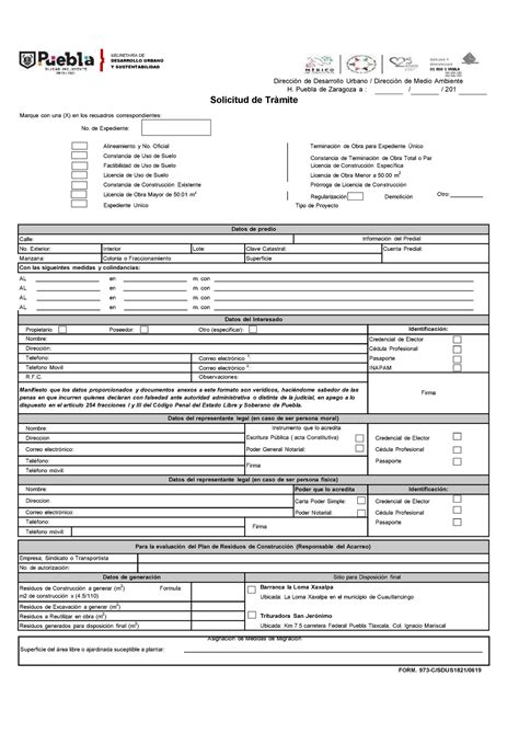 973 C Sdus1821 0619 Solicitud De Tramite SecretarÍa De Desarrollo