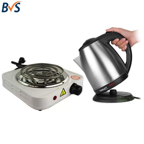 BVS B Hot Plate Electric Cooking Stove Single White With Wireless Electric Kettle L