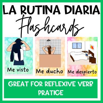 Spanish Daily Routine La Rutina Diaria Reflexive Verbs Flashcards